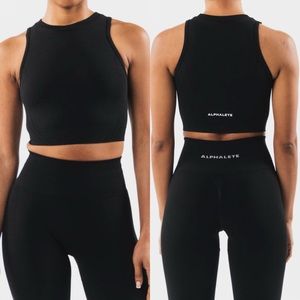 NEW Alphalete Stratus Crop Tank Top Amplify Align Lululemon Black Small